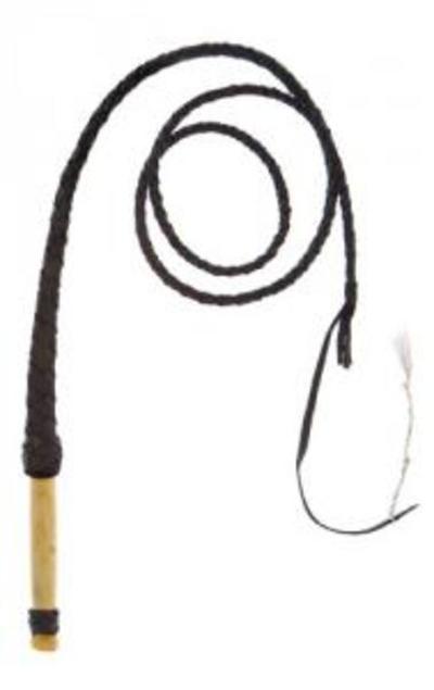 LÁTIGO SUHIS DE CUERO CON EMPUÑADURA DE MADERA