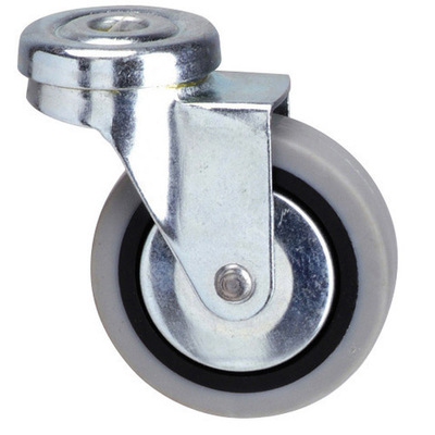 Rueda con soporte giratorio de acero estampado 10/02L18