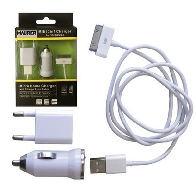 CARGADOR IPHONE/IPAD/IPOD KIT CASA-COCHE