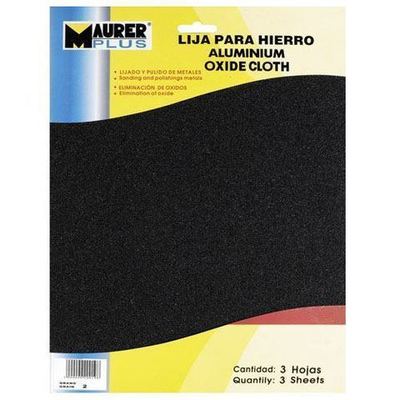 Lija Hierro Maurer 2 Grueso (Pack 10 Pliegos)