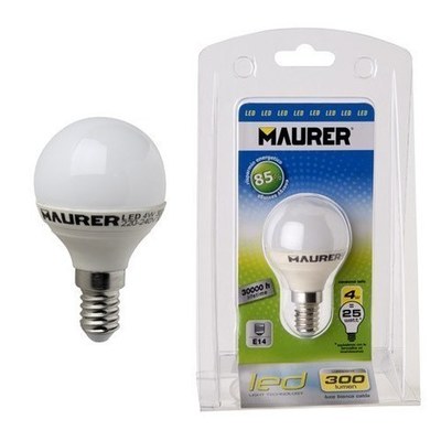 Bombilla Led Esferica E14 4w -25w. Lumenes 300
