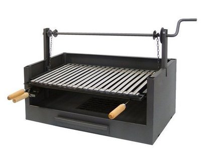 CAJON BARBACOA PARRILLA INOX. con ELEVADOR