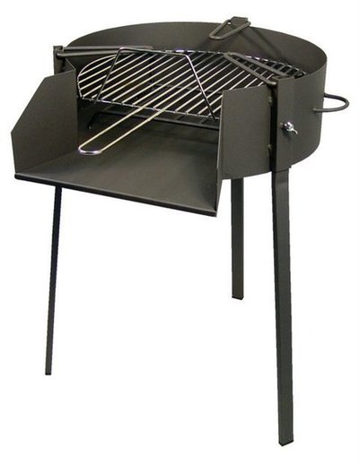  Barbacoa redonda c/soporte paellero y parrilla zin, Ø50X75 CM