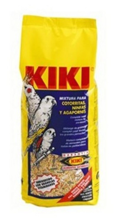 Kiki Bolsa alimento cotorritas, ninfas y agapornis evita estados de ansiedad 500gr.