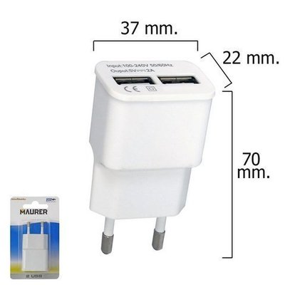 19110310 Adaptador /cargador Enchufe a Usb