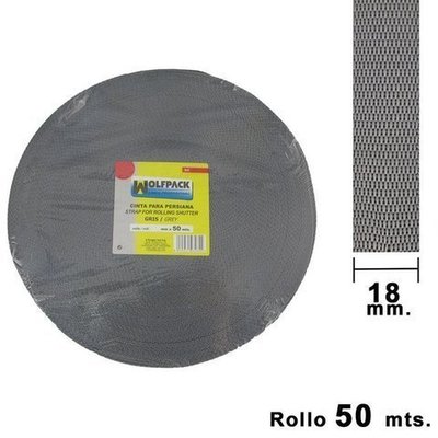 05250006 Cinta Persiana Wolfpack Gris 18 mm. Rollo 50 Metros