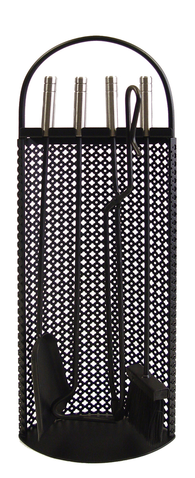 10012   	 Juego CHIMENEA MALLA ANTIGUA (U.NEGROS+INOX)