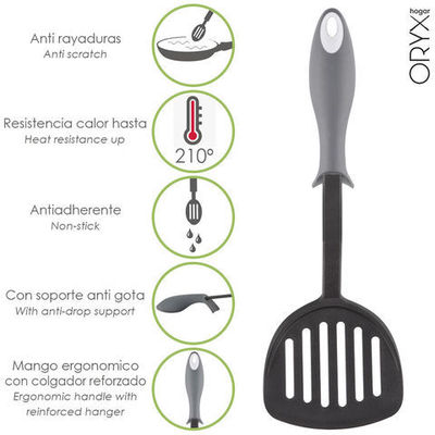 05076010 Espatula Rasera Cocina Nylon Con Mango Antigotas Engomado 34,5 x 11 cm.