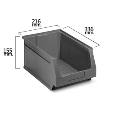 21070085 Gaveta Apilable Gris Nº54 336x216x155 mm. (6/6)