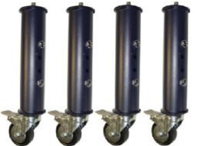 81430 JUEGO 4 PATAS C/REGULABLE, C/RUEDAS Y FRENO 290 A 440