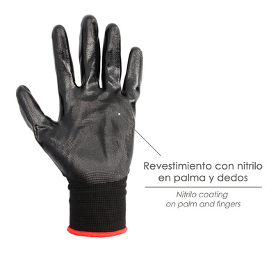 GUANTES NITRILO / NYLON IMPREGNADO talla  6