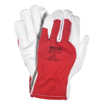 GUANTES PIEL mas LONA  con colgador  talla 8