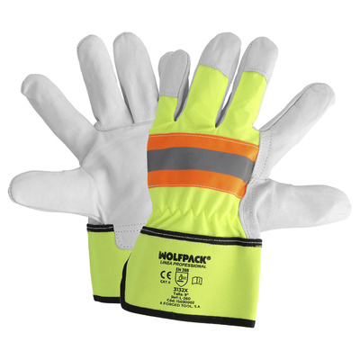 Guante Piel Serraje Con Banda Reflectante. Talla 9