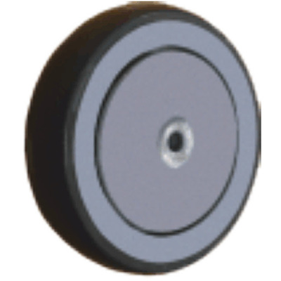 Rueda polipropileno con banda de goma gris  antihilos 125mm