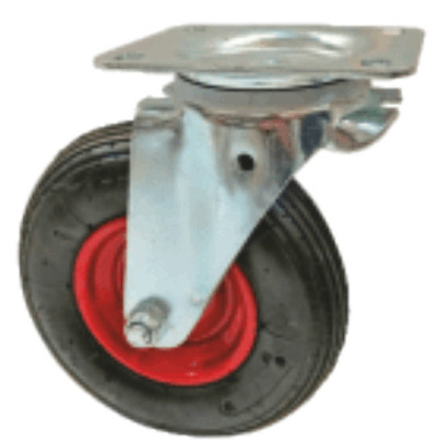 Ruedas neumaticas  PLACA con horquilla diametro 200