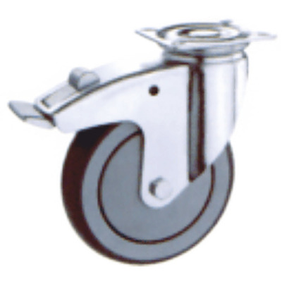 RUIEDA PLACA con freno GOMA GRIS termoplastica DIAMETRO 100