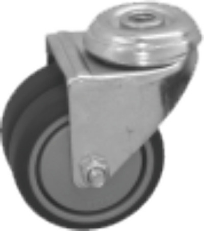 Rueda DIAMETRO 50 AGUJERO PASANTE GOMA GRIS DOBLE