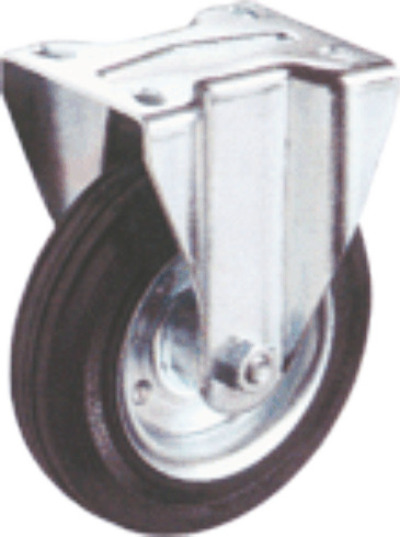 RUEDA MG DIAMETRO 100mm PLACA FIJA GOMA NEGRA