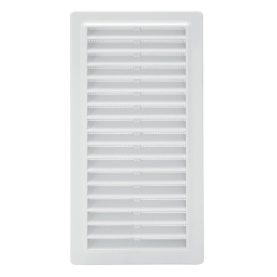 Rejilla Plastico Empotrar Con Malla Posterior 25x12 cm. Medida interior: 22,2x9,4 cm.