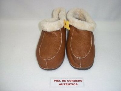 Escarpin pie de cordero modelo 1 Natural elaborado a mano gran comodidad Tallas de la 27 a la 46