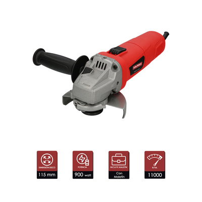 AMOLADORA WOLFPACK 900 WATT. Ø 115 MM. 11.000 R.P.M.