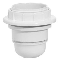 Portalamparas 4a E-27 Con Rosca + Arandela Blanco