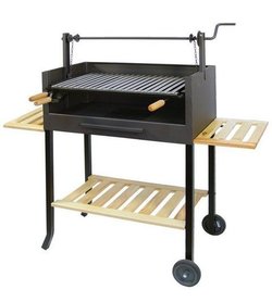 BARBACOA C/RUEDAS-ELEVADOR PARRILL. INOX