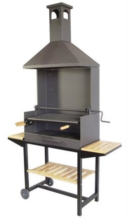 BARBACOA CON CHIMENEA Y PARRILLA INOX