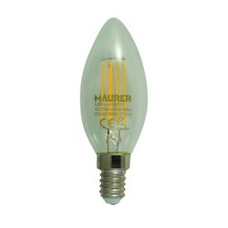 Bombilla Led Filamento Vela E14 4 W.=40 W. Luz Cálida 470 Lumenes.