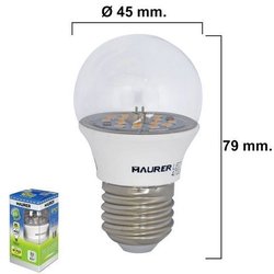 Bombilla Led Esferica Transparente Rosca E27 5 W.= 40 W. 470 lumenes Luz Blanca