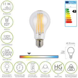 BOMBILLA LED FILAM.STAND.E27 11W 1521LM