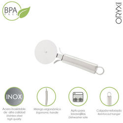 05076033 Cortador De Pizza Acero Inoxidable 7 x 20 (Alt.) cm.