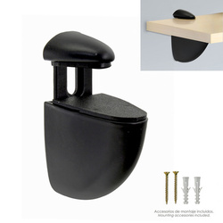 Soporte Pelicano Regulable Para Estante 1 / 20 mm. Negro 
