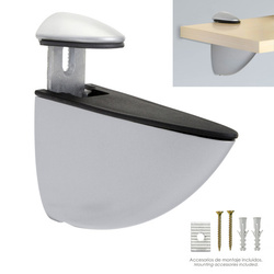 Soporte Pelicano Regulable Para Estante 1 / 35 mm. Cromo Mate 