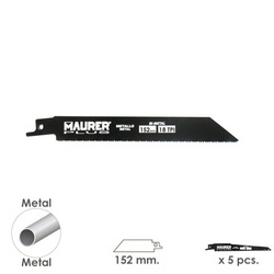 07120700 Hoja Para Sierra Sable Metal 152 mm. - 18 TPI Tipo Bosch (5 piezas)