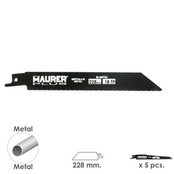 07120705 Hoja Para Sierra Sable Metal 228 mm. - 18 TPI Tipo Bosch (5 piezas)