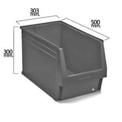 21070080 Gaveta Apilable Gris Nº59 500x303x300 mm. (5/6)