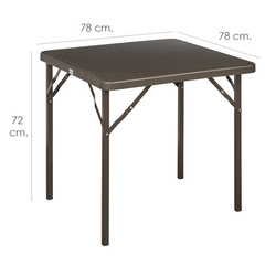 Mesa Pleg.  Marrón 78x78x72 cm.