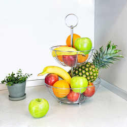 05422035 Frutero Acero Cromado, 2 Niveles, 45x29x8cm