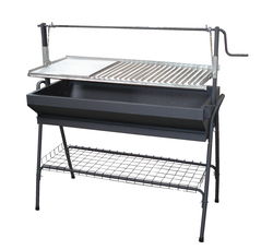BARBACOA CON PARRILLA-PLANCHA INOX Y ELEVADOR 100X50X115 CMS