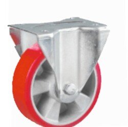 Rueda M. Aluminio/poliuretano con soporte de acero con diametro 125, 160 y 200mm