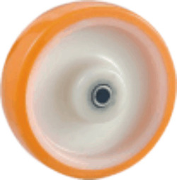 Rueda Nylon con banda de poliuretano 100mm  color Naranja