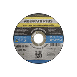 Disco Corte Abrasivo Acero Inox. Ø 115 x 22,2 mm. -1,0 Mm.