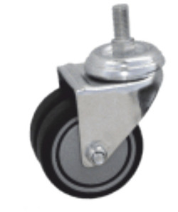 Rueda diametro  50 TORNILLO M12 goma gris doble