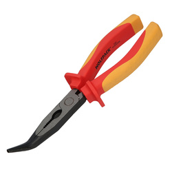 Alicates Boca Curva 200 mm. Mangos Aislados VDE de 1.000 V. Acero Cromo Vanadio 