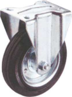 RUEDA MG DIAMETRO 80mm PLACA FIJA GOMA NEGRA 