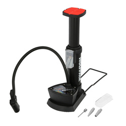 Bomba Inflar Pie Con Pedal y Manometro 6 Bares. Valvulas SCHRADER y PRESTA con Adaptadores. Base Plastico