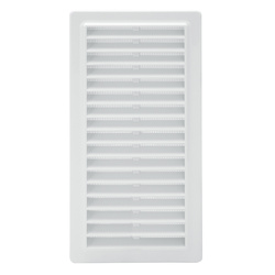 Rejilla Plastico Empotrar Con Malla Posterior 25x12 cm. Medida interior: 22,2x9,4 cm.