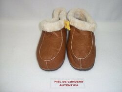 Escarpin pie de cordero modelo 1 Natural elaborado a mano gran comodidad Tallas de la 27 a la 46