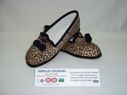 zapatilla  borlas modelo 21  Fieltro, lana 100% naturales. leopardo oscuro Tallasde la 33 a la 42